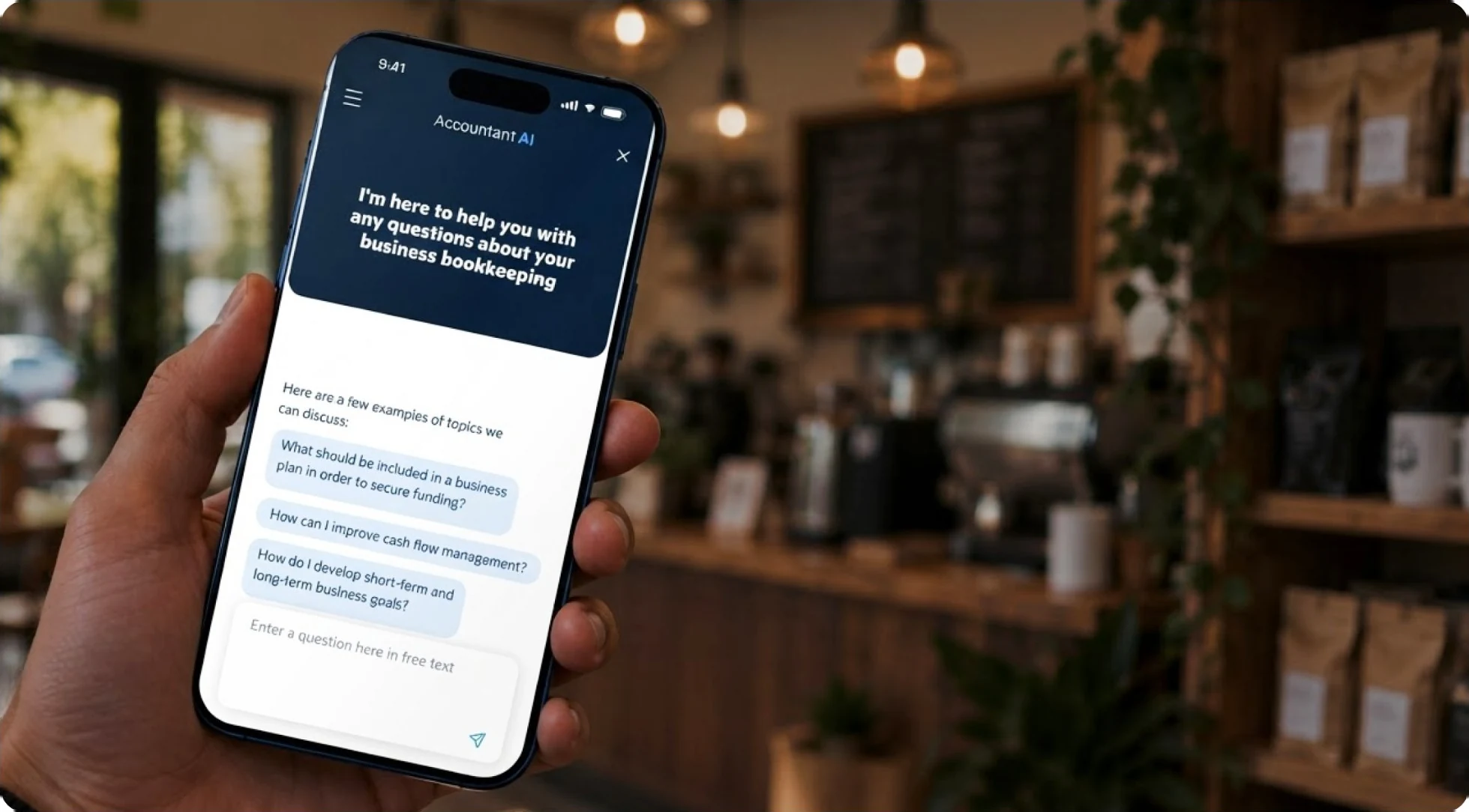Lili — Accountant AI in a café